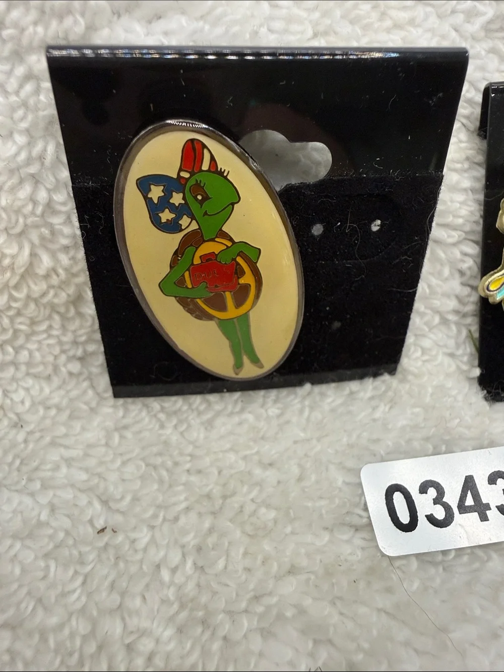 Pastel Butterfly and Yellow turtle Enamel Brooches